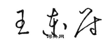 骆恒光王东尉草书个性签名怎么写