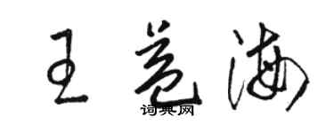 骆恒光王益海草书个性签名怎么写