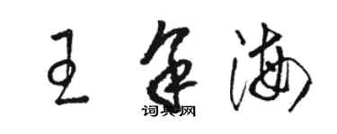 骆恒光王余海草书个性签名怎么写