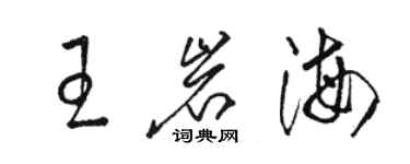 骆恒光王岩海草书个性签名怎么写