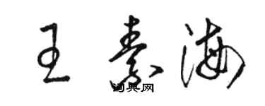 骆恒光王素海草书个性签名怎么写