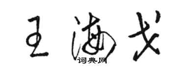 骆恒光王海戈草书个性签名怎么写