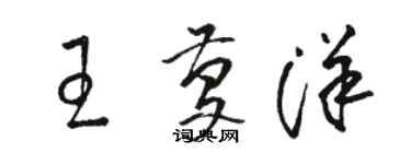 骆恒光王庆洋草书个性签名怎么写