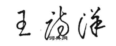 骆恒光王诗洋草书个性签名怎么写