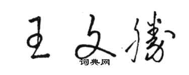 骆恒光王文胜草书个性签名怎么写