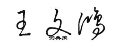 骆恒光王文鸿草书个性签名怎么写