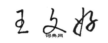 骆恒光王文好草书个性签名怎么写