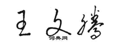 骆恒光王文腾草书个性签名怎么写