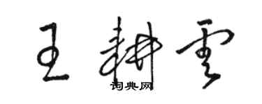 骆恒光王耕云草书个性签名怎么写