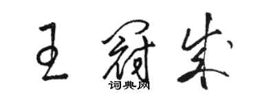 骆恒光王冠成草书个性签名怎么写