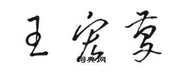 骆恒光王宏庆草书个性签名怎么写