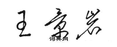 骆恒光王景岩草书个性签名怎么写