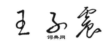 骆恒光王子震草书个性签名怎么写
