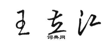 骆恒光王立江草书个性签名怎么写