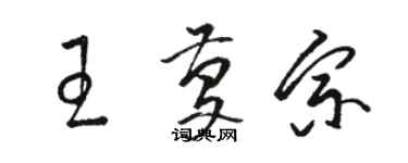 骆恒光王庆宗草书个性签名怎么写