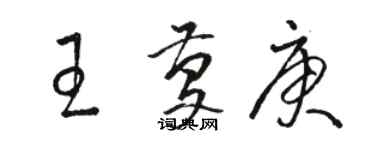 骆恒光王庆庚草书个性签名怎么写
