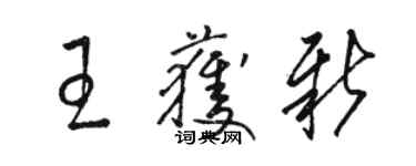骆恒光王获新草书个性签名怎么写