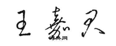 骆恒光王嘉君草书个性签名怎么写