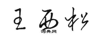 骆恒光王西松草书个性签名怎么写