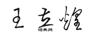骆恒光王立煌草书个性签名怎么写