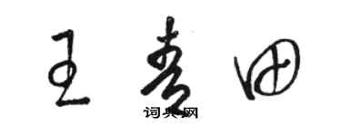 骆恒光王青田草书个性签名怎么写