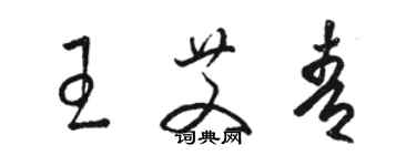 骆恒光王艾青草书个性签名怎么写