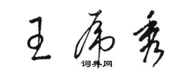 骆恒光王虎秀草书个性签名怎么写