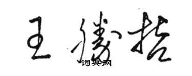 骆恒光王胜哲草书个性签名怎么写