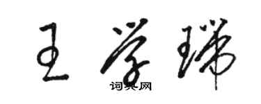 骆恒光王学瑞草书个性签名怎么写