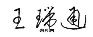 骆恒光王瑞通草书个性签名怎么写