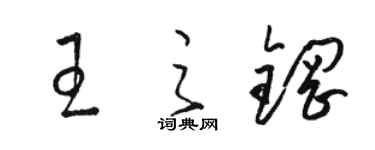 骆恒光王之钢草书个性签名怎么写