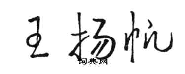 骆恒光王扬帆草书个性签名怎么写