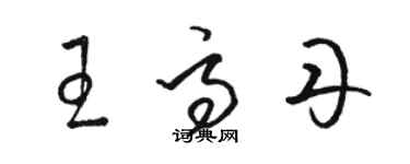 骆恒光王高丹草书个性签名怎么写