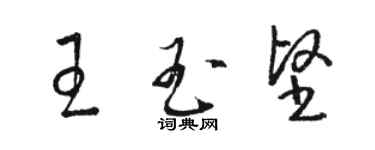 骆恒光王玉坚草书个性签名怎么写
