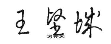 骆恒光王坚城草书个性签名怎么写