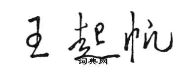 骆恒光王起帆草书个性签名怎么写