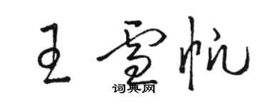 骆恒光王雪帆草书个性签名怎么写