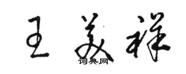 骆恒光王美祥草书个性签名怎么写