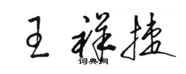 骆恒光王祥捷草书个性签名怎么写