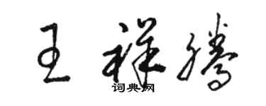 骆恒光王祥腾草书个性签名怎么写