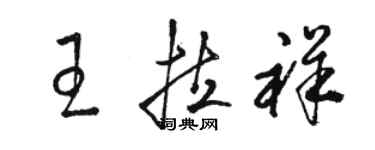 骆恒光王拉祥草书个性签名怎么写