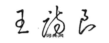 骆恒光王诗良草书个性签名怎么写