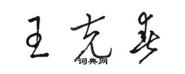 骆恒光王克春草书个性签名怎么写