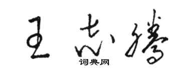 骆恒光王志腾草书个性签名怎么写
