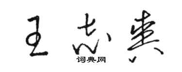 骆恒光王志爽草书个性签名怎么写