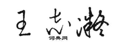 骆恒光王志凝草书个性签名怎么写