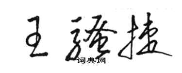 骆恒光王骚捷草书个性签名怎么写