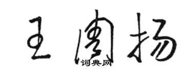 骆恒光王周扬草书个性签名怎么写