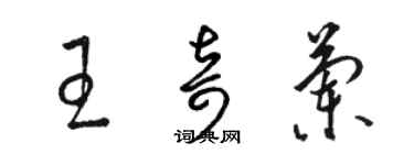 骆恒光王奇兰草书个性签名怎么写