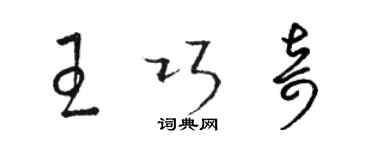 骆恒光王巧奇草书个性签名怎么写